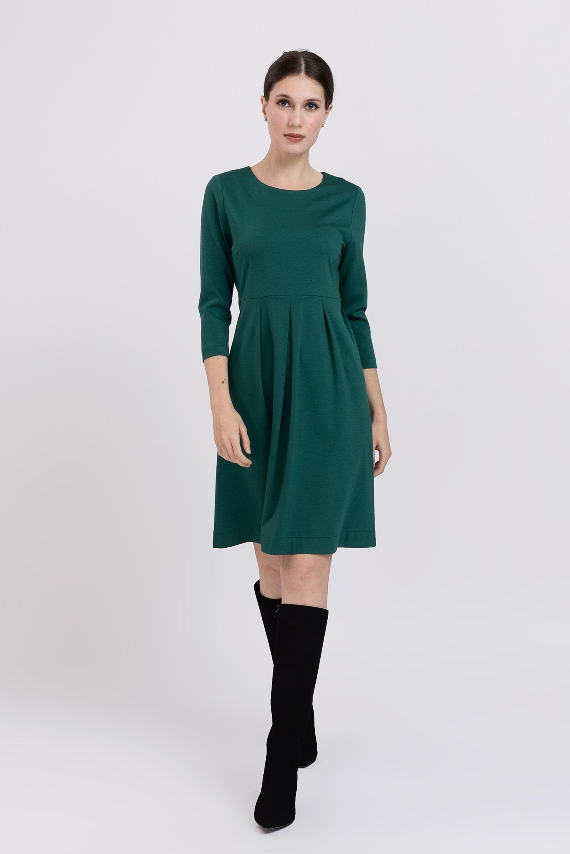 Rochie verde cu pliuri