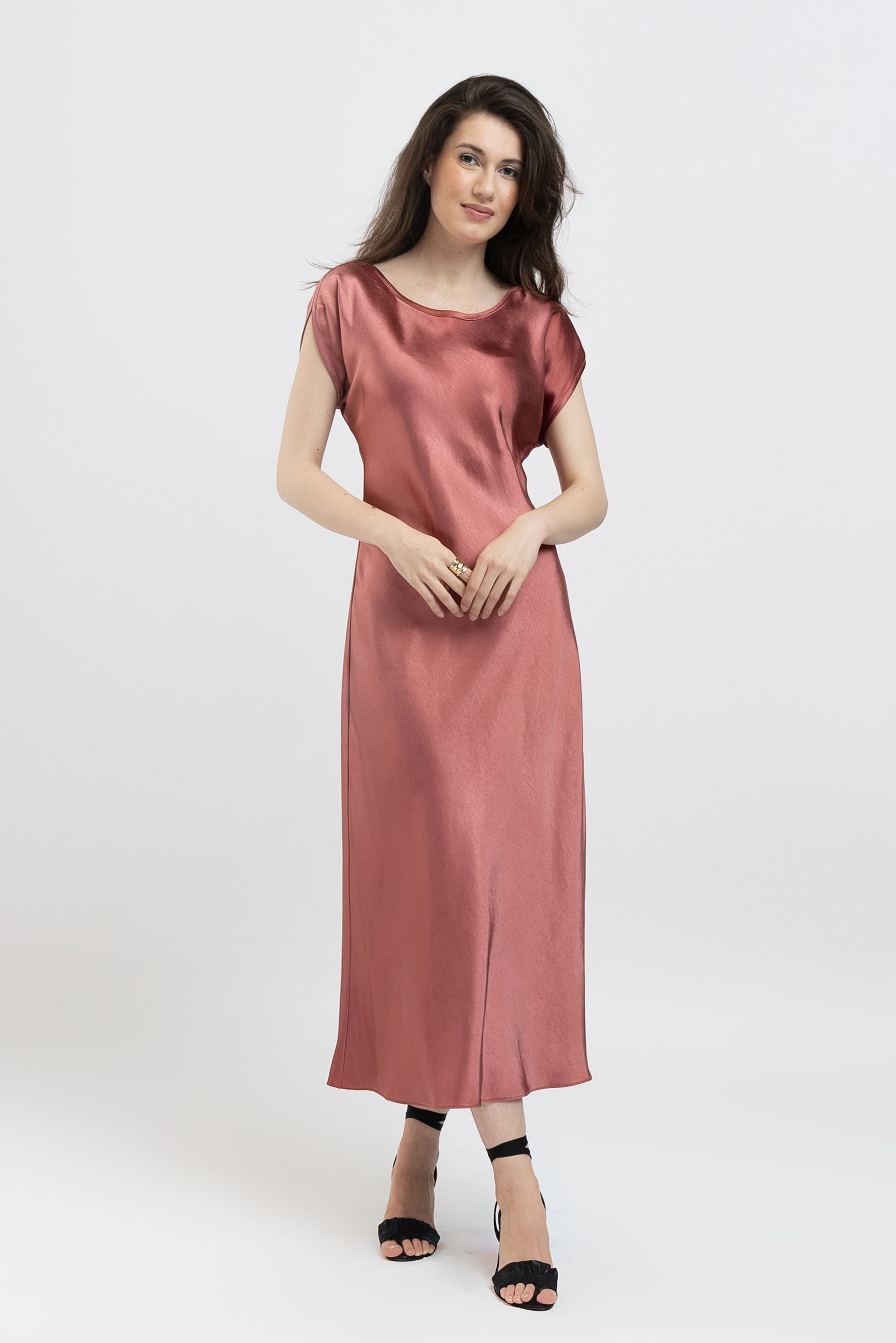 Rochie satin NY pink